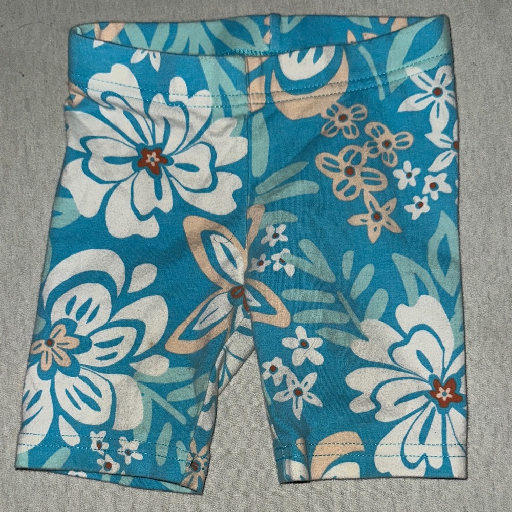 Kids Size 2T Carters Blue and White Biker Shorts